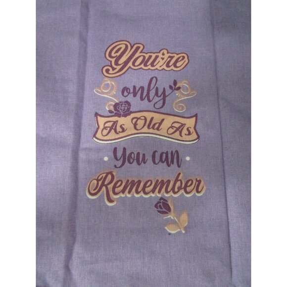 Witty Senior Birthday Aging Gracefully Tea Towels Set Pink Purple Cotton NWOT - Picture 9 of 13